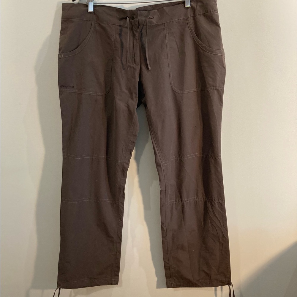 QUECHUA Sz 36-38 Lightweight Hiking Pants Drawstring  Waist Hemline Pocket